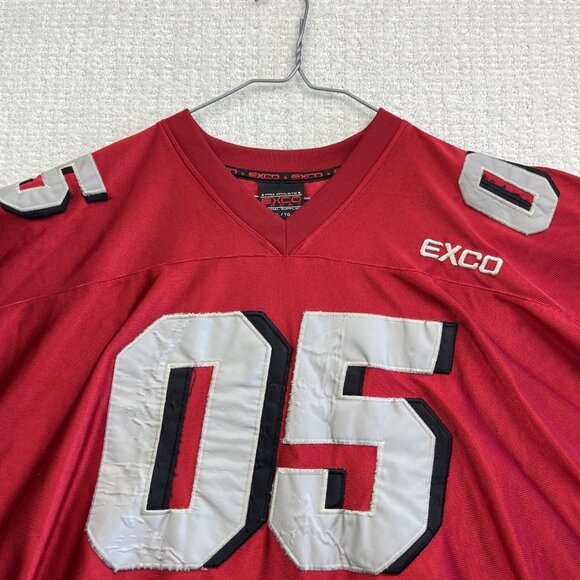 VTG Exco Sport Athletic Y2K Baggy Hip Hop Football Jersey Men Sz XL Red / Silver - Picture 2 of 15
